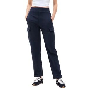 Athleta Headliner Cargo Pants Navy Blue High Rise Utility Trousers Size 0